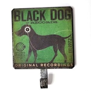 Demdaco - Dogs Rock - Retro Style Dog Leash Holder Black Dog Records Design